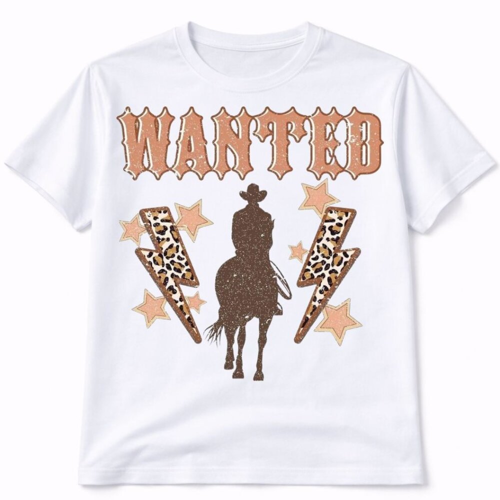 Wanted Western Graphic T Shirt Trendy Western Style Tee Women Gifts White